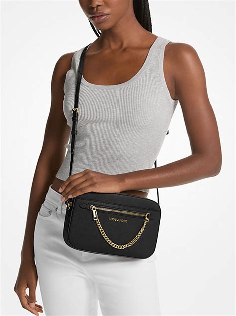 macys michael kors jet set large|michael kors large saffiano crossbody.